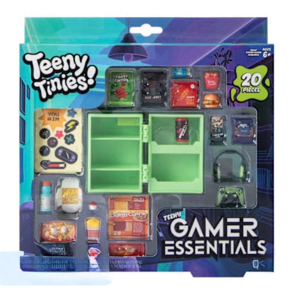 🎮 Teeny Tinies Gamer essentials NIP HTF headset controller mini fridge snacks